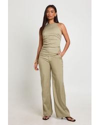 Boohoo - Marl Mid Rise Tailored Trouser - Lyst