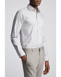 Limehaus - Slim Fit Poplin Single Cuff Cutaway Collar Shirt - Lyst