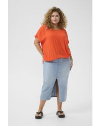 Kaffe - Blouse Met Korte Mouwen Loose Fit Grenadine - Lyst