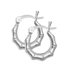 The Jewellery Stockroom - Sterling Bamboo Creole Hoop Earrings - Lyst