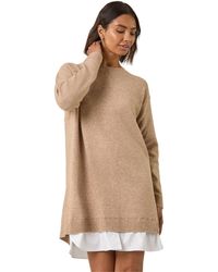 Roman - Mock Shirt Knitted Dress - Lyst