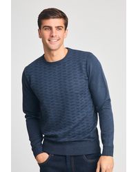Kensington Eastside - Textured Knit Crew Neck Jumper - Lyst