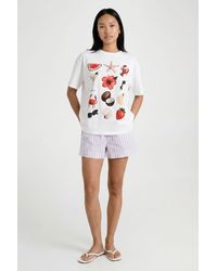 Boohoo - Tropical Collage Printed Oversized T-Shirt - Lyst