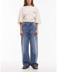 TOPSHOP - Mid Rise Loose Fit Straight Jean - Lyst
