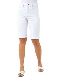Roman - Stretch Denim Knee Length Shorts Cotton Cropped Jeans - Lyst