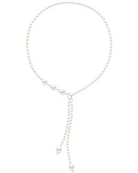 Ateliers Saint Germain - Necklace Tie Of Real Cultured Freshwater Pearls Grain Of Rice 5 Mm And Baroque 11 Mm - Lyst