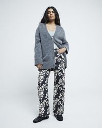 River Island - Relaxed Straight Floral Jeans - Lyst
