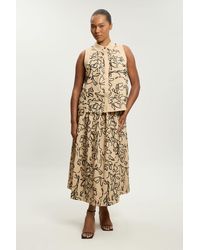 Karen Millen - Plus Size Linen Matte Sequin Collared Top - Lyst