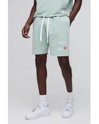 BoohooMAN - Relaxed Fit Print Short Length Washed Shorts - Lyst
