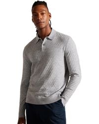 Ted Baker - Herren Langarm-Strickpoloshirt - Lyst