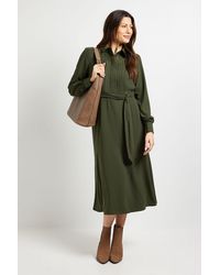 Wallis - Pintuck Detail Midi Shirt Dress - Lyst