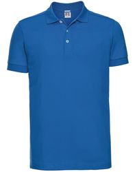 Russell - Stretch Short Sleeve Polo Shirt (Azure) - Lyst