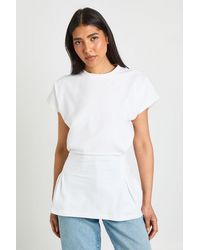 Boohoo - Tall Pleat Waist Peplum T-Shirt - Lyst