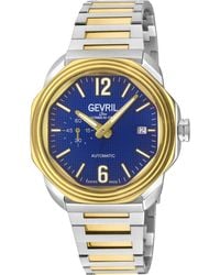 Gevril - Roosevelt Swiss Made Automatic, Sa110 Checker Pattern Dial, Stainless Steel Yg Watch - Lyst
