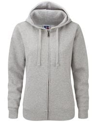 Russell - Authentic Full Zip Hooded Sweatshirt Hoodie (Light Oxford) - Lyst