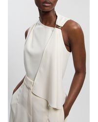 Karen Millen - Polished Tailored Trim Detail Drape Top - Lyst