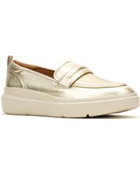 Hush Puppies - Joy Penny Leather Champagne Loafers - Lyst