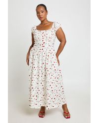 Boohoo - Plus Bengaline Ditsy Midi Skater Dress - Lyst