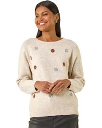 Roman - Sequin Poka Dot Knit Jumper - Lyst