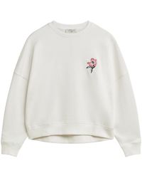 Ted Baker - Janettt Embroidered Logo Balloon Sleeve Ivory Jumper - Lyst