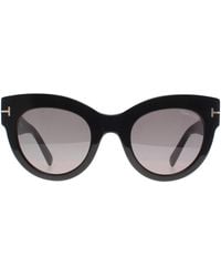 Tom Ford - Cat Eye Shiny Smoke Mirror Lucilla Ft1063 - Lyst