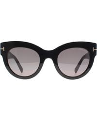 Tom Ford - Cat Eye Shiny Smoke Mirror Lucilla Ft1063 - Lyst