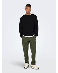 ONLY - Solid Patterned Straight Cargo Pants - Lyst