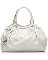 Gucci - Vintage Ssima Sukey Tote White Calf Leather - Lyst