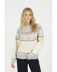 Brave Soul - Crew Neck Fairisle Jumper - Lyst
