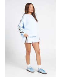Boohoo - Double Stripe Detail Sweatshirt Short Tracksuit - Lyst
