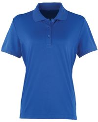 PREMIER - Ladies Coolchecker Short Sleeve Pique Polo T-Shirt (Royal) - Lyst