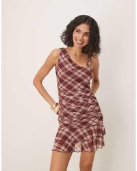 ASOS - One Shoulder Asymmetric Twist Strap Mini Dress - Lyst