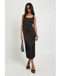Boohoo - Satin Diamante Midaxi Slip Dress - Lyst