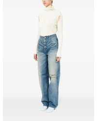 MM6 by Maison Margiela - Straight Jeans With A Worn Effect - Lyst