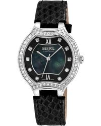 Gevril - Lugano Swiss Diamond Mop Dial Genuine Italian Handmade Leather Watch - Lyst