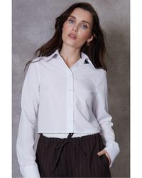 Threadbare - Cotton Rich 'Bospherus' Long Sleeve Cropped Shirt - Lyst