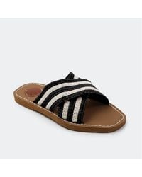 Where's That From - Wheres Woven Stripe Patterned Slide Sandals - Lyst