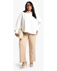 Boohoo - Plus Straight Leg Tailored Trouser - Lyst