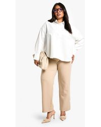 Boohoo - Plus Straight Leg Tailored Trouser - Lyst