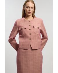Karen Millen - Tailored Check Cropped Jacket - Lyst