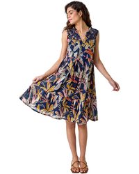 Roman - Cotton Tropical Lace Detail Tiered Dress - Lyst
