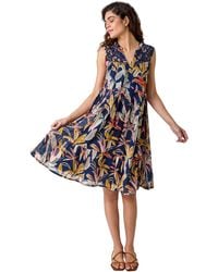 Roman - Cotton Tropical Lace Detail Tiered Dress - Lyst