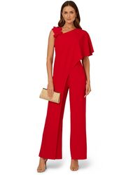 Adrianna Papell - Asymmetrical Crepe Jumpsuit - Lyst