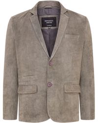 Infinity Leather - Slim Goat Suede Italian Blazer Jacket-Somero Lamb Leather - Lyst
