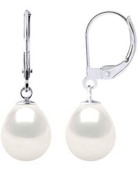 Ateliers Saint Germain - Oorbellen In Wit Goud 375 En Echte Gecultiveerde Zoetwaterparels Parels 9-10 Mm - Lyst