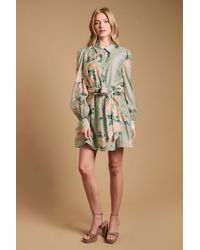 Oasis - Belt Detail Volume Sleeve Shirt Dress - Lyst
