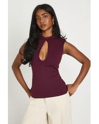 Boohoo - Premium Stretch Contour Keyhole Corset Top - Lyst