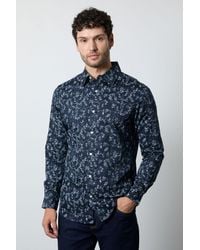 MAINE - Floral Print Long Sleeve Shirt Cotton - Lyst