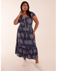 Blue Vanilla - Curve Button Through Midi Dress - Lyst