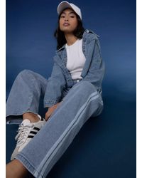 Pink Vanilla - Stripe Detail Denim High Waist Jeans - Lyst
